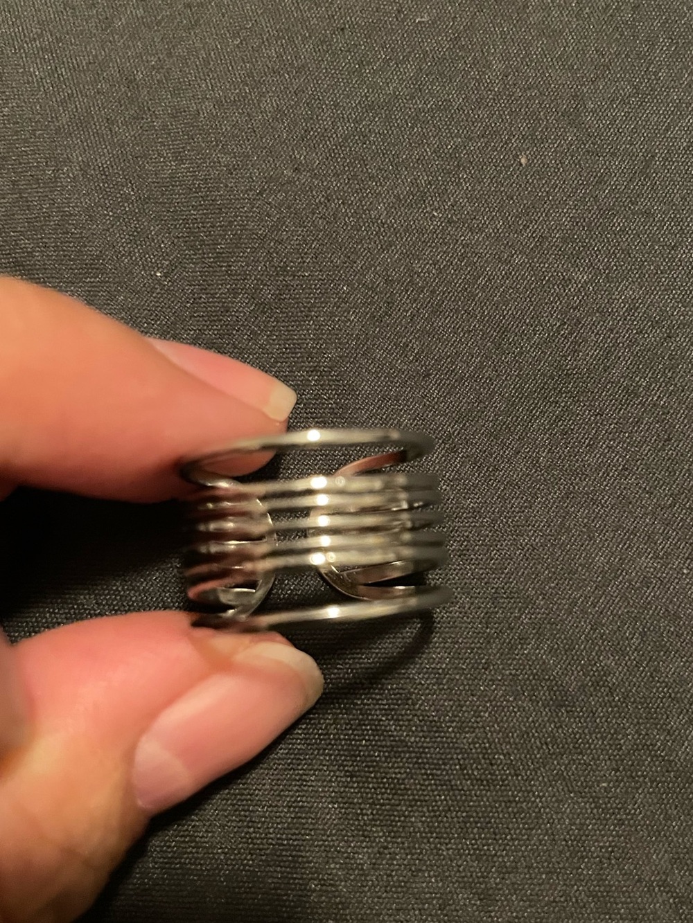 New - 18k silver plated stainless steel ring
